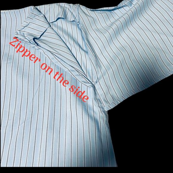 Forever 21 Contemporary Women's Baby Blue Stripes Skirt Cross Tie Front SZ/XL - Picture 8 of 8